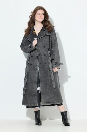 Plus size veliki brojevi Jakna od trapera dužeg kroja za punije