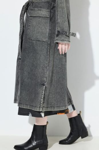 Plus size veliki brojevi Jakna od trapera dužeg kroja za punije