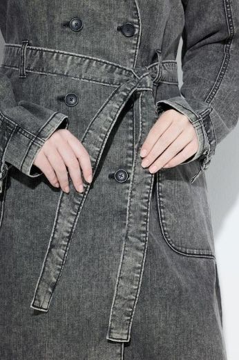 Plus size veliki brojevi Jakna od trapera dužeg kroja za punije