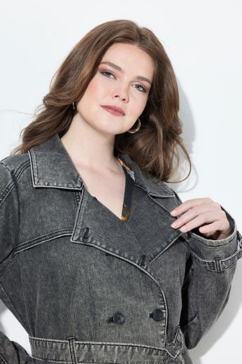 Plus size veliki brojevi Jakna od trapera dužeg kroja za punije