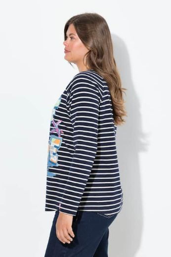 Plus size veliki brojevi Majica dugih rukava na pruge za punije