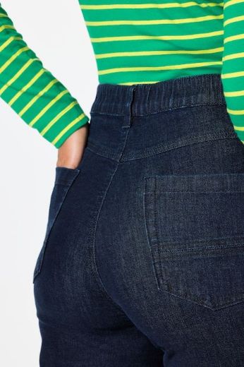 Plus size veliki brojevi Traperice visokog struka širokih nogavica za punije