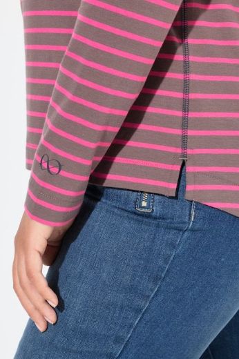 Plus size veliki brojevi Majica dugih rukava na pruge za punije