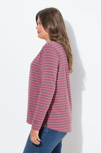 Plus size veliki brojevi Majica dugih rukava na pruge za punije