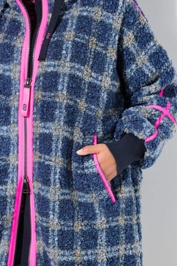 Plus size veliki brojevi Jakna dužeg kroja karirana za punije