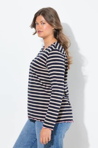 Plus size veliki brojevi Majica dugih rukava na pruge za punije