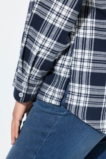 Plus size veliki brojevi Bluza dugih rukava karirana za punije