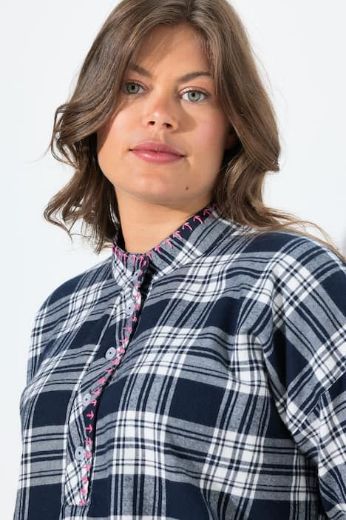 Plus size veliki brojevi Bluza dugih rukava karirana za punije