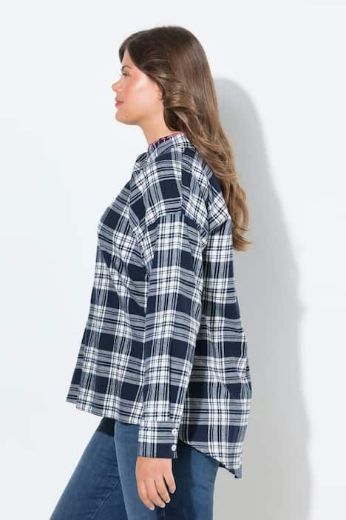Plus size veliki brojevi Bluza dugih rukava karirana za punije