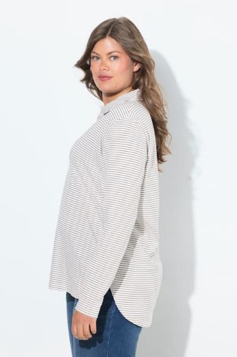 Plus size veliki brojevi Majica dugih rukana na pruge za punije