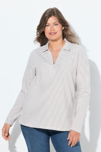 Plus size veliki brojevi Majica dugih rukana na pruge za punije