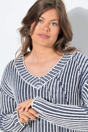 Plus size veliki brojevi Pulover dugih rukava V ovratnika za punije