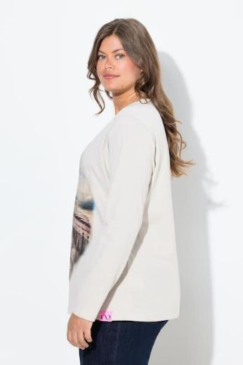 Plus size veliki brojevi Majica dugih rukava V ovratnika za punije