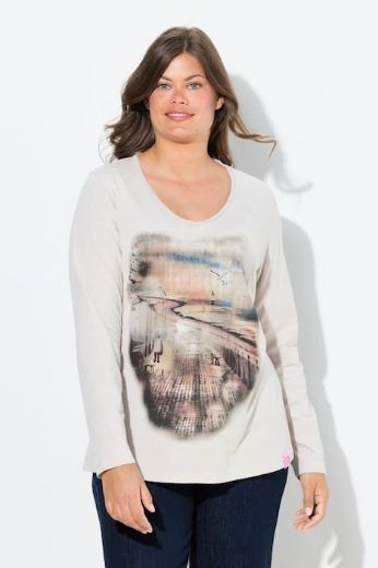 Plus size veliki brojevi Majica dugih rukava V ovratnika za punije