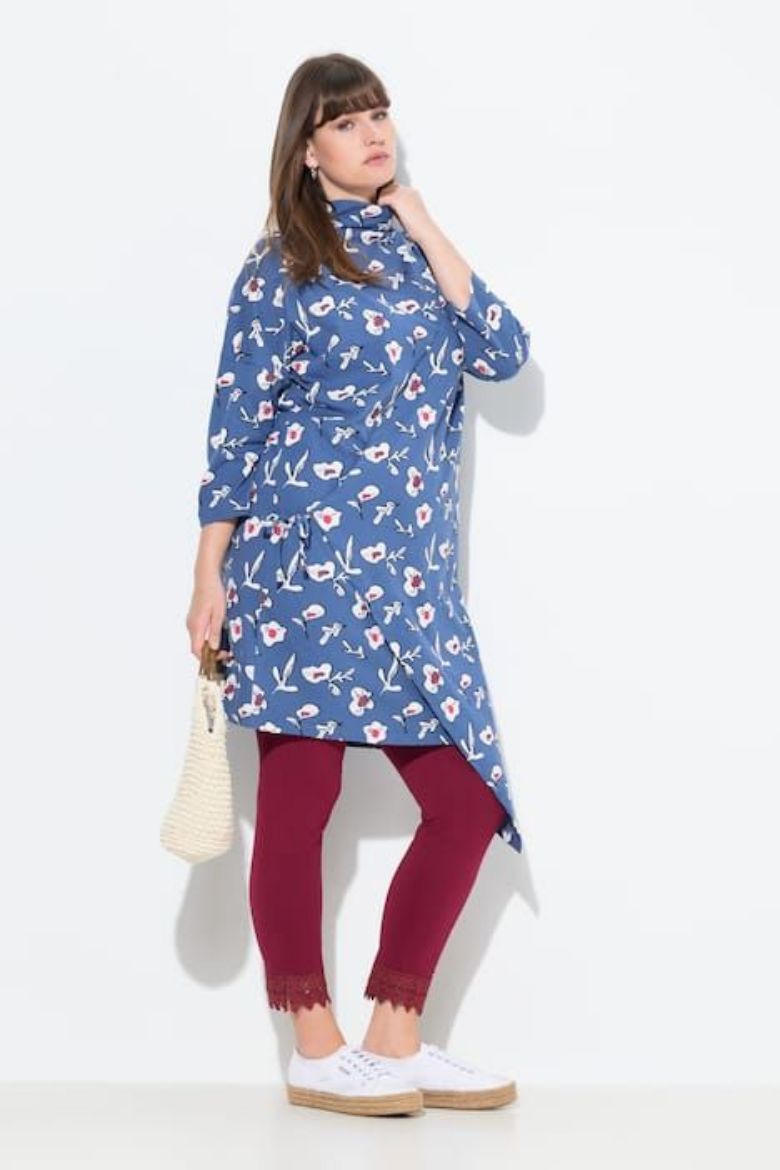 Plus size veliki brojevi Haljina midi 3/4 rukava za punije