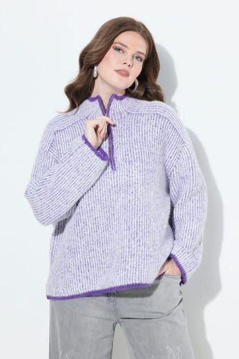 Plus size veliki brojevi Pulover dugih rukava s polu patentnim zatvaračem za punije