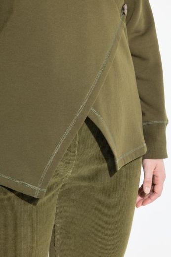 Plus size veliki brojevi Majica dugih rukava sa asimetričnim kopčanjem za punije
