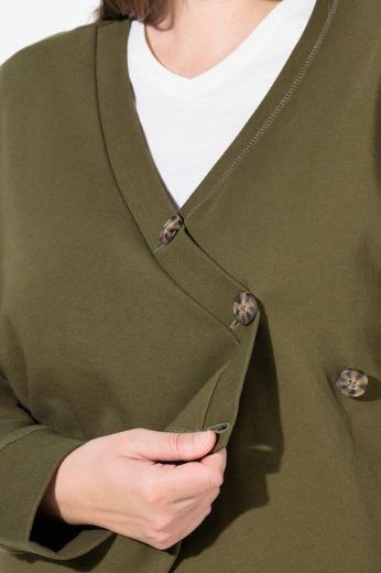 Plus size veliki brojevi Majica dugih rukava sa asimetričnim kopčanjem za punije