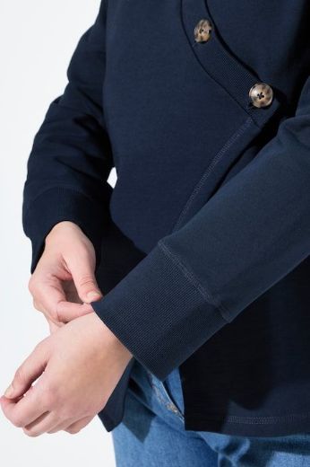 Plus size veliki brojevi Majica dugih rukava sa asimetričnim kopčanjem za punije