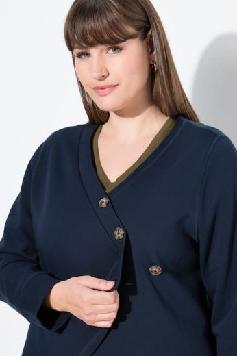 Plus size veliki brojevi Majica dugih rukava sa asimetričnim kopčanjem za punije