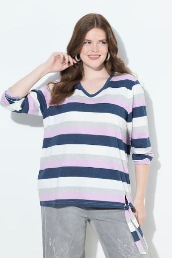 Plus size veliki brojevi Majica dugih rukava V ovratnika za punije
