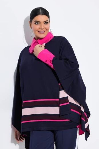 Plus size veliki brojevi Pončo okruglog ovratnika za punije