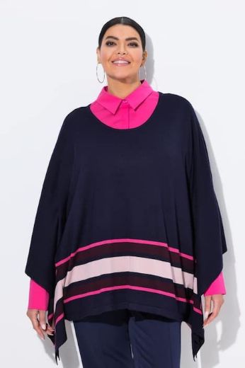 Plus size veliki brojevi Pončo okruglog ovratnika za punije