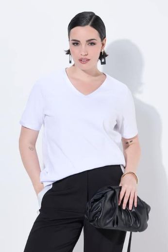 Plus size veliki brojevi Majica kratkih rukava V ovratnika za punije