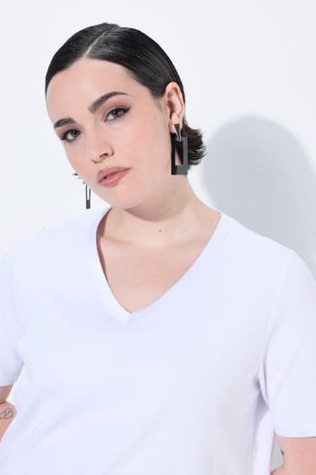 Plus size veliki brojevi Majica kratkih rukava V ovratnika za punije