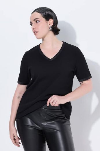 Plus size veliki brojevi Majica kratkih rukava V ovratnika za punije