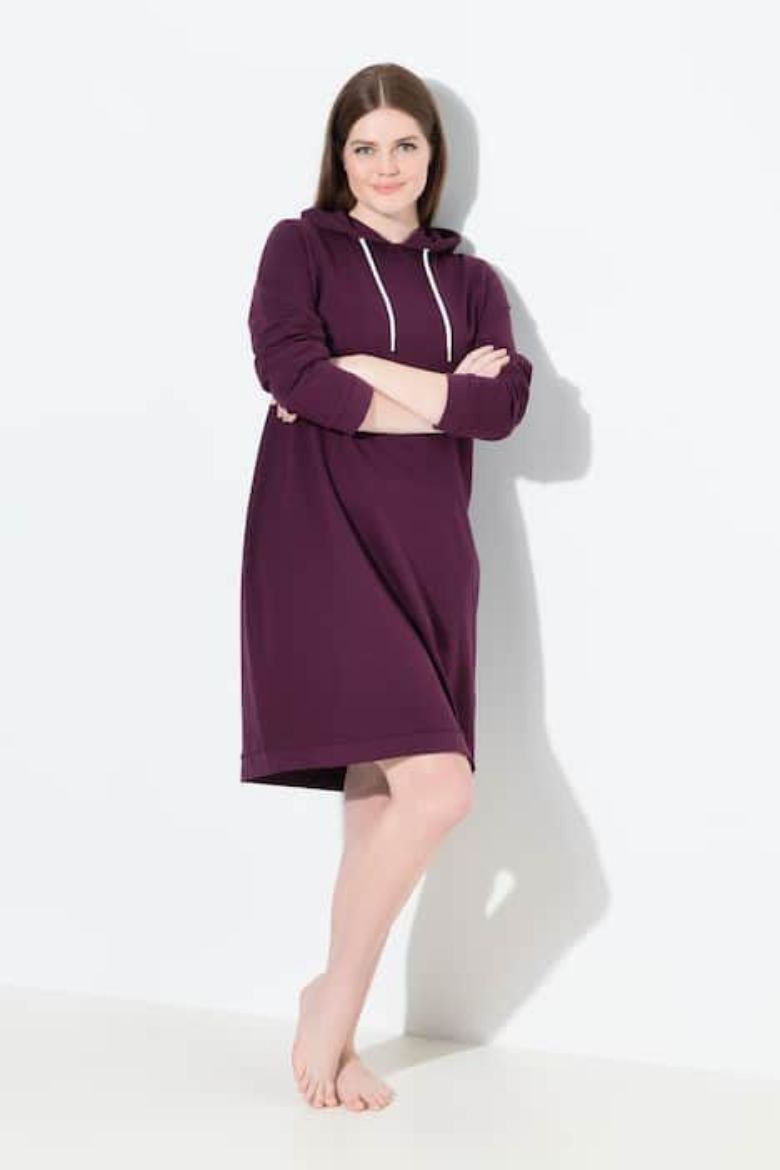 Plus size veliki brojevi Haljina dugih rukava s kapuljačom za punije