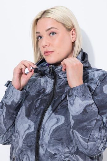 Plus size veliki brojevi Jakna dužeg kroja s kapuljačom za punije