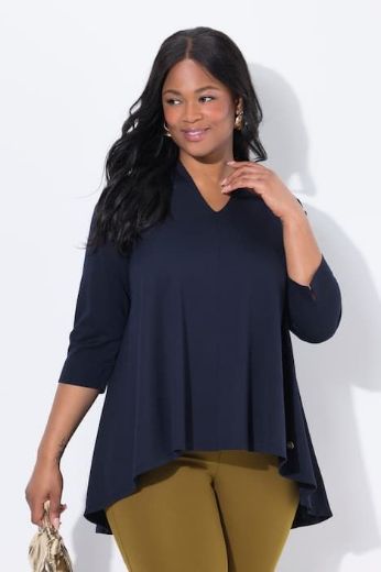 Plus size veliki brojevi Majica 3/4 rukava V ovratnika za punije