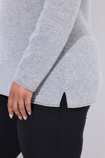 Plus size veliki brojevi Pulover dugih rukava V ovratnika za punije