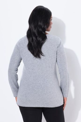 Plus size veliki brojevi Pulover dugih rukava V ovratnika za punije