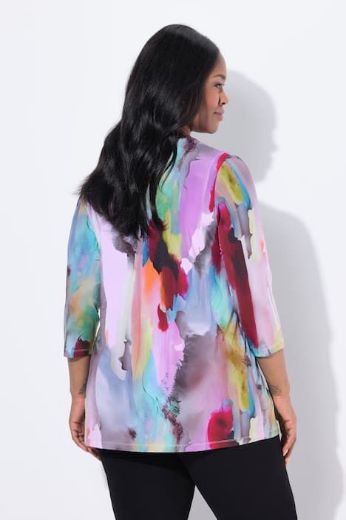 Plus size veliki brojevi Majica 3/4 rukava V ovratnika za punije