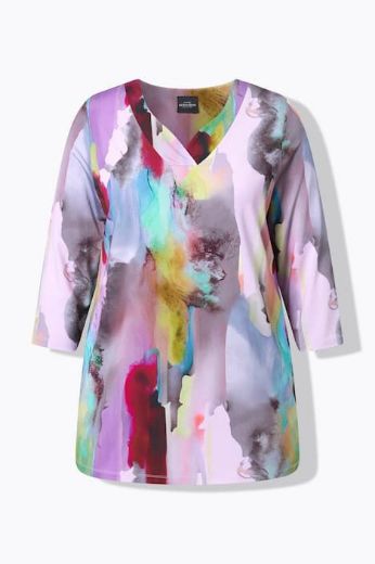 Plus size veliki brojevi Majica 3/4 rukava V ovratnika za punije