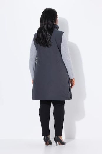 Plus size veliki brojevi Prsluk prošiveni  dužeg kroja s kapuljačom za punije