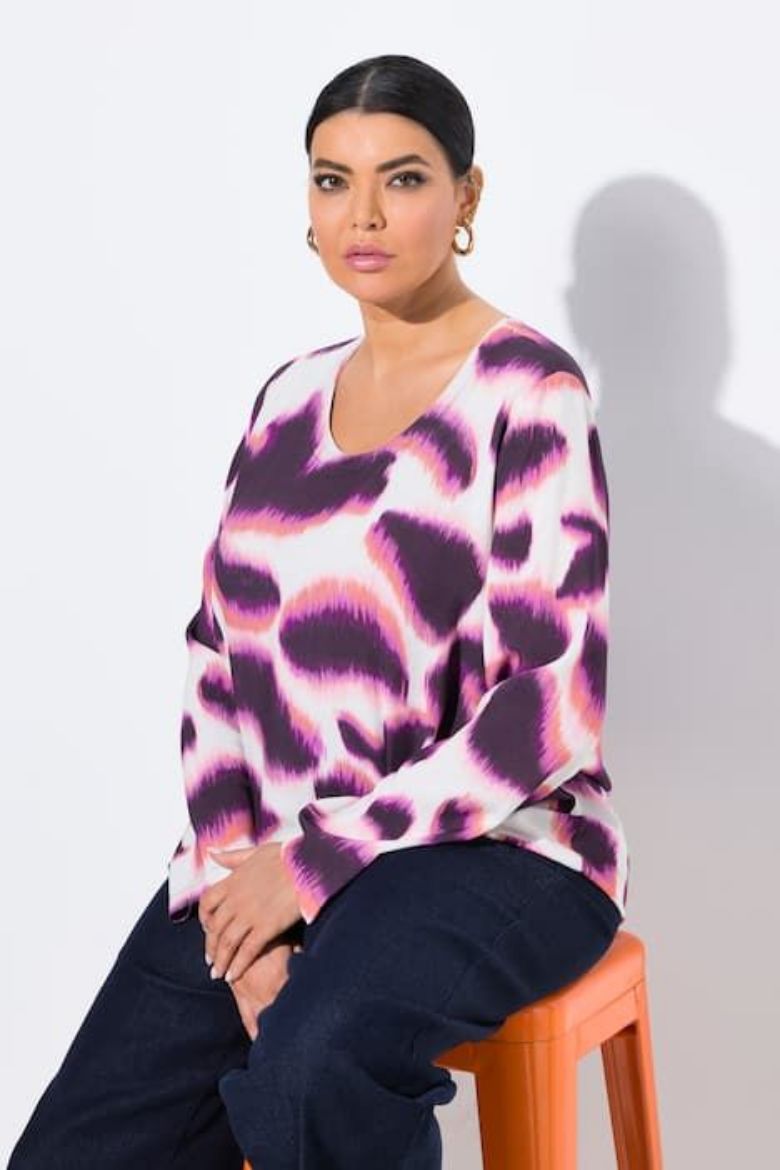 Plus size veliki brojevi Bluza dugih rukava okrugog ovratnika za punije
