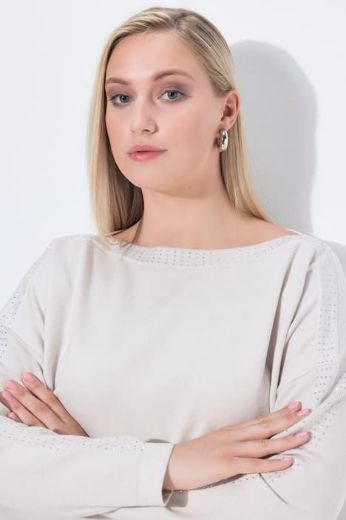 Plus size veliki brojevi Pulover dugih rukava šireg kroja za punije