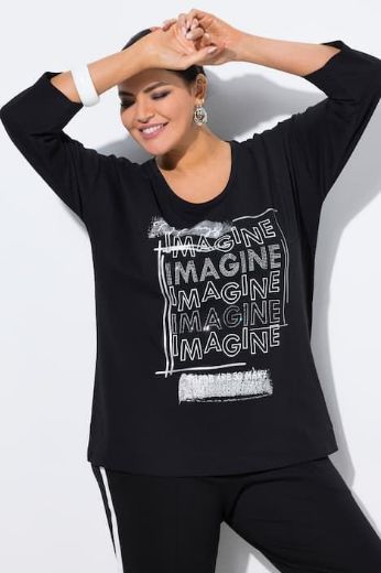 Plus size veliki brojevi Majica 3/4 rukava okruglog ovratnika za punije