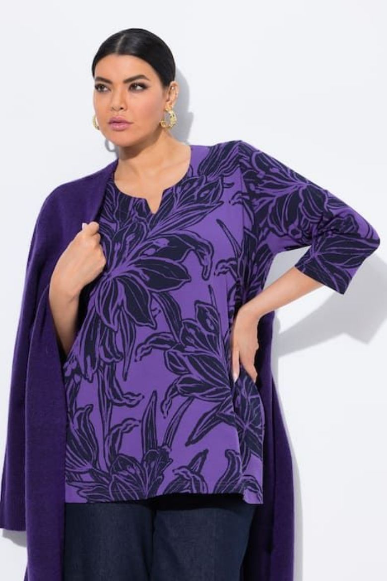 Plus size veliki brojevi Majica 3/4 rukava A kroja za punije