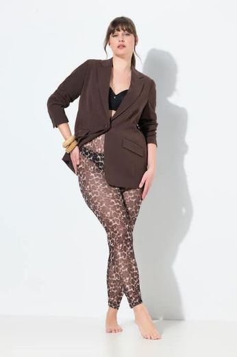 Plus size veliki brojevi Mrežaste tajice s leopard uzorkom za punije