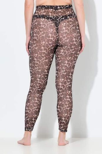 Plus size veliki brojevi Mrežaste tajice s leopard uzorkom za punije