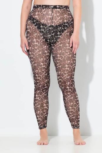 Plus size veliki brojevi Mrežaste tajice s leopard uzorkom za punije