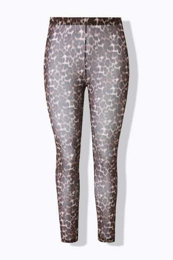 Plus size veliki brojevi Mrežaste tajice s leopard uzorkom za punije
