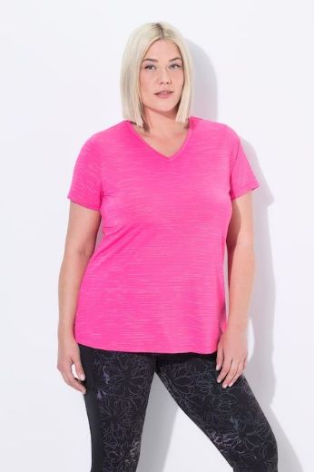 Plus size veliki brojevi Majica kratkih rukava V ovratnika za punije