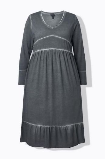 Plus size veliki brojevi Haljina midi V ovratnika za punije