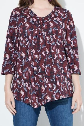 Plus size veliki brojevi Majica 3/4 rukava A kroja za punije