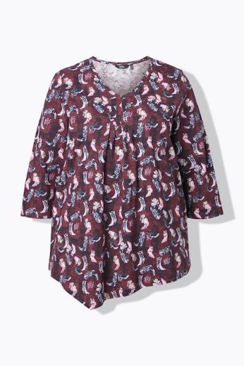 Plus size veliki brojevi Majica 3/4 rukava A kroja za punije